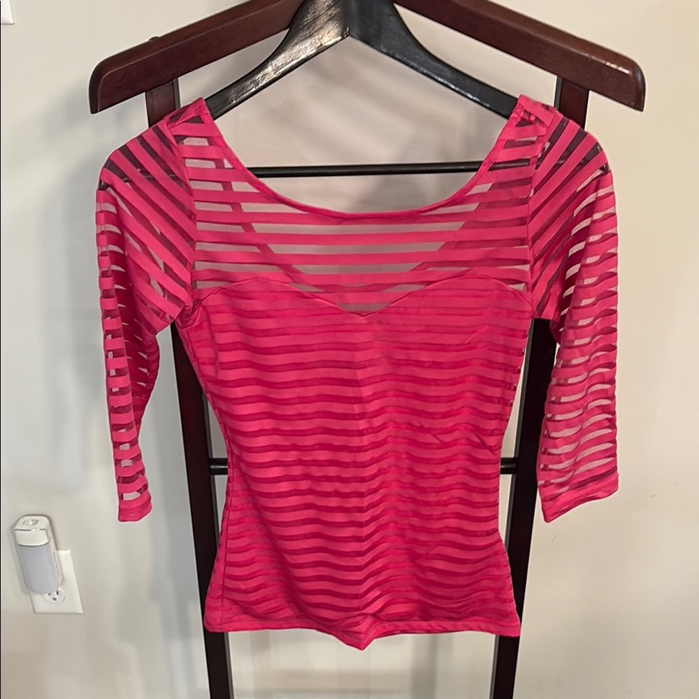 2 for $30 Guess Pink Fitted Bodysuit with Cut Out Details